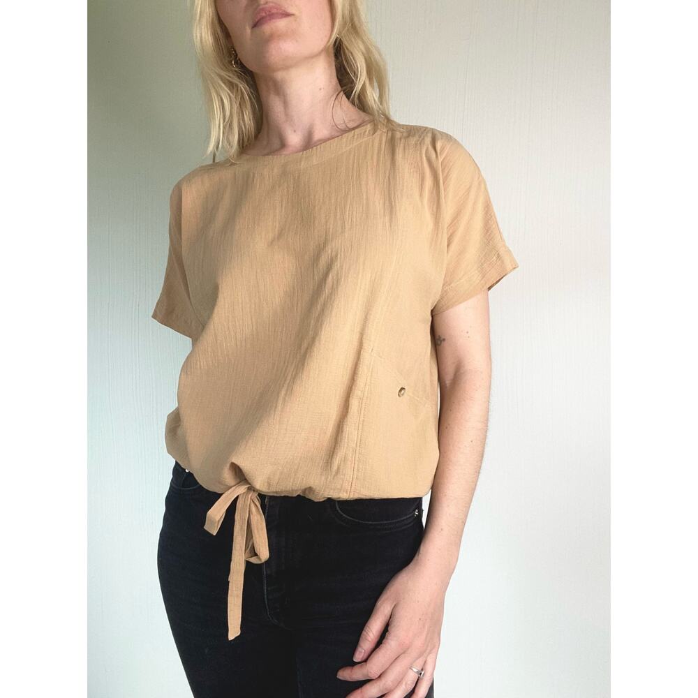 MADEWELL Beige Gauze Cotton Top US XS